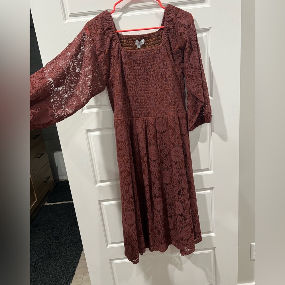Brand new women’s lace plum dress.
